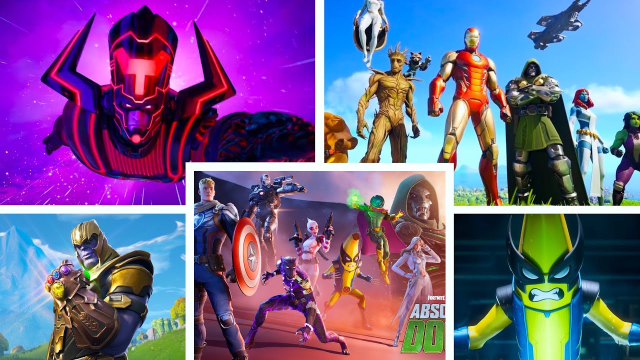 Evolution of Fortnite X Marvel - Trailers, Bosses and Mythic Powers (Chapter 1 - 5)