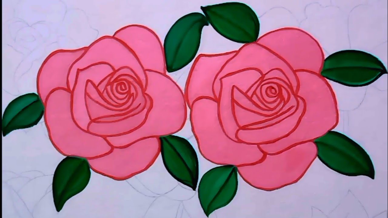 كيفيه رسم الورده البلدي للمبتدئين_تعلم رسم الورده | رسم ورده جميله | رسم سهل.