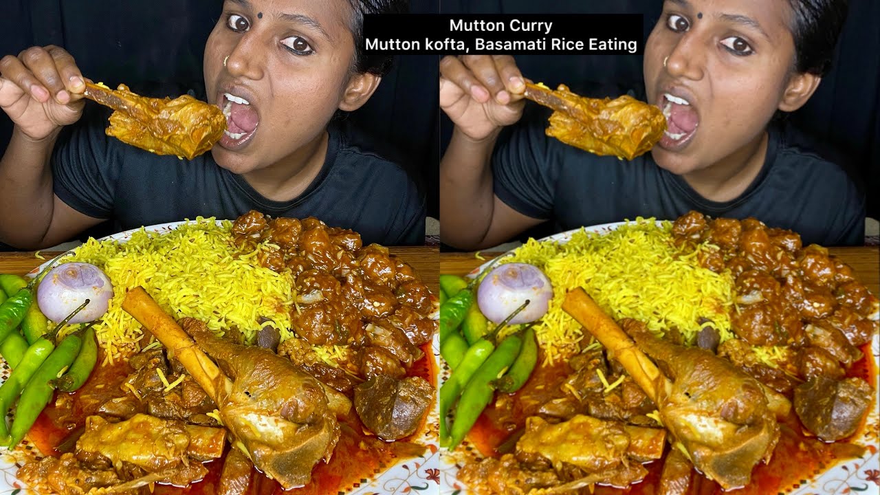 Mutton Curry, Mutton Kofta Basmati Rice Eating Challenge | Video 92