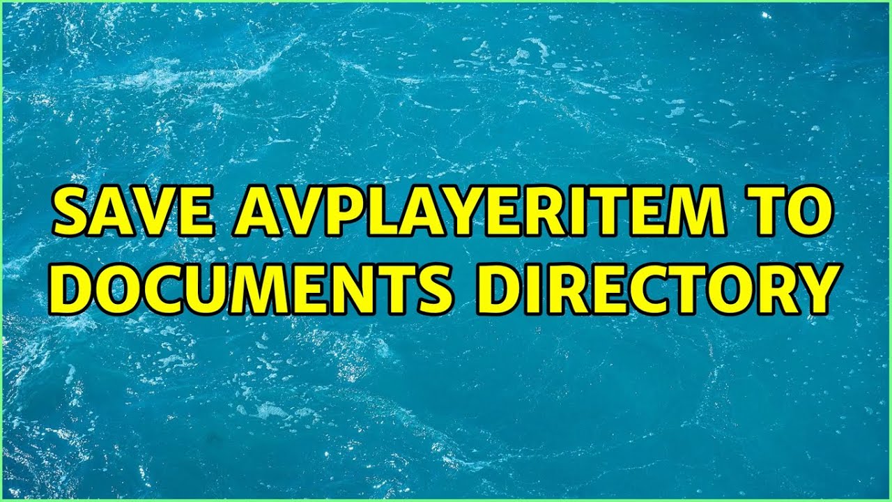 Сохраните AVPlayerItem в каталог документов.