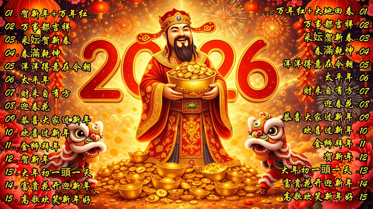 Happy New Year 2026🐎【新年老歌】100首传统新年歌曲 🧨🐎🧨Chinese New Year Songs 2026