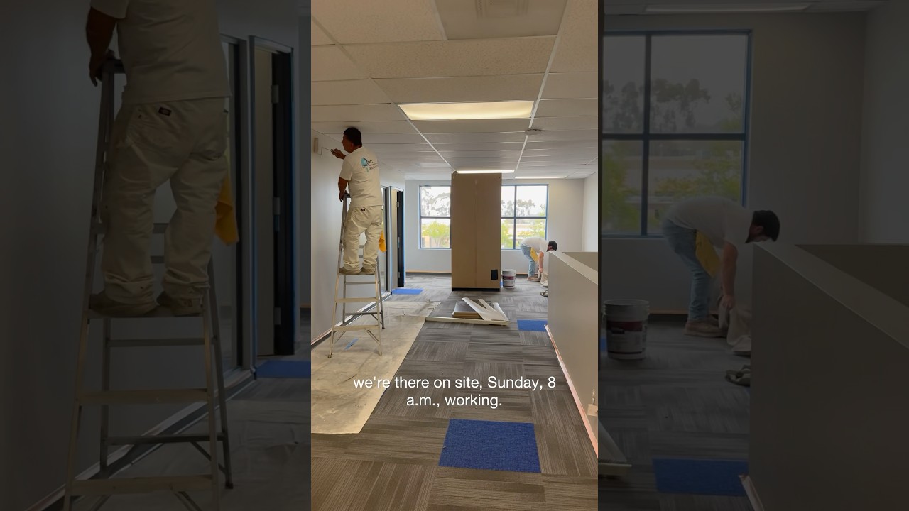 Painting a large commercial office site