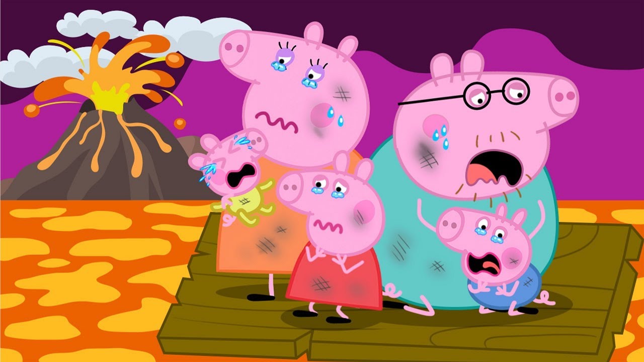 Oh No! Peppa's Family Is Surrounded By Lava! | Peppa Pig Funny Animation