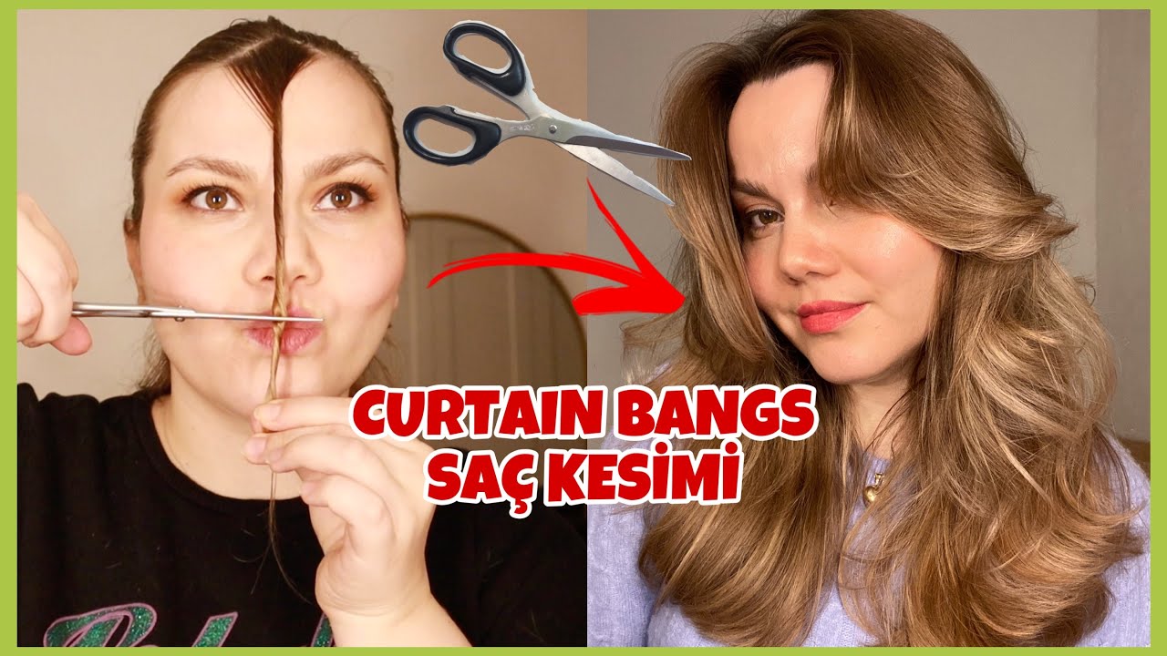 CURTAIN BANGS SA&Ccedil; KESİMİ YAPTIM!