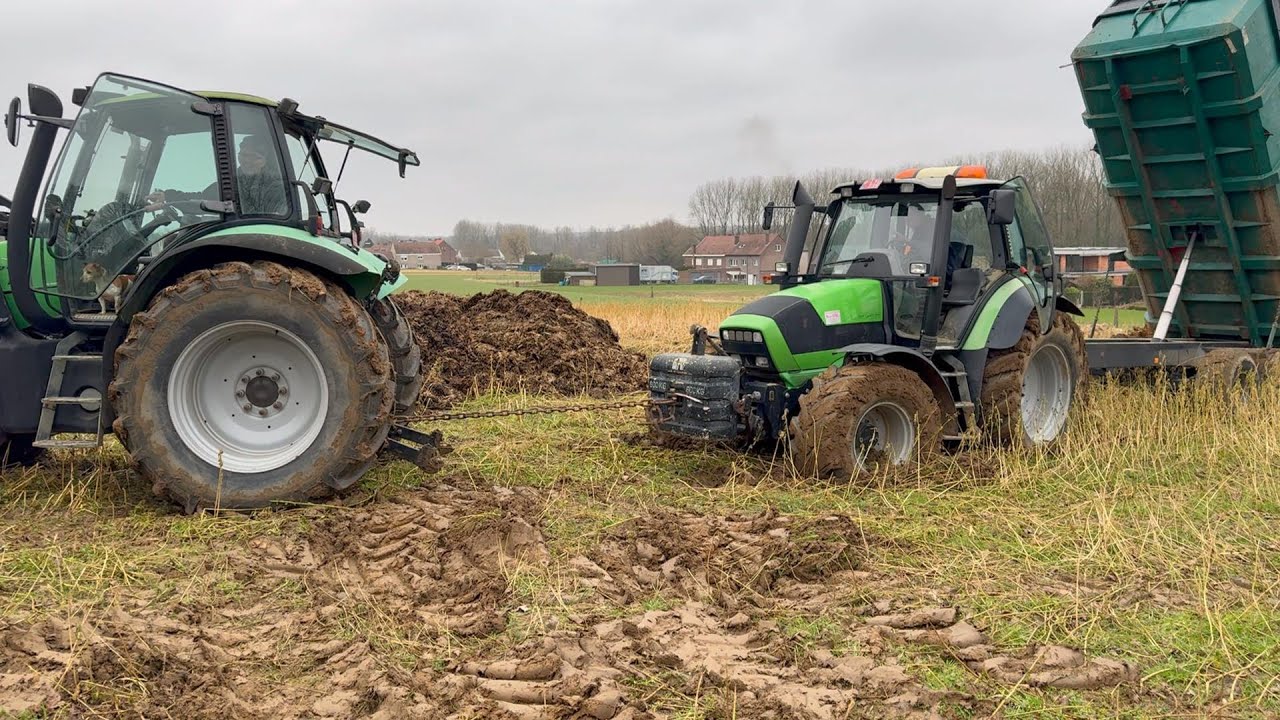 Deutz fahr M600 stuck   Deutz fahr agrotron 120 to the rescue