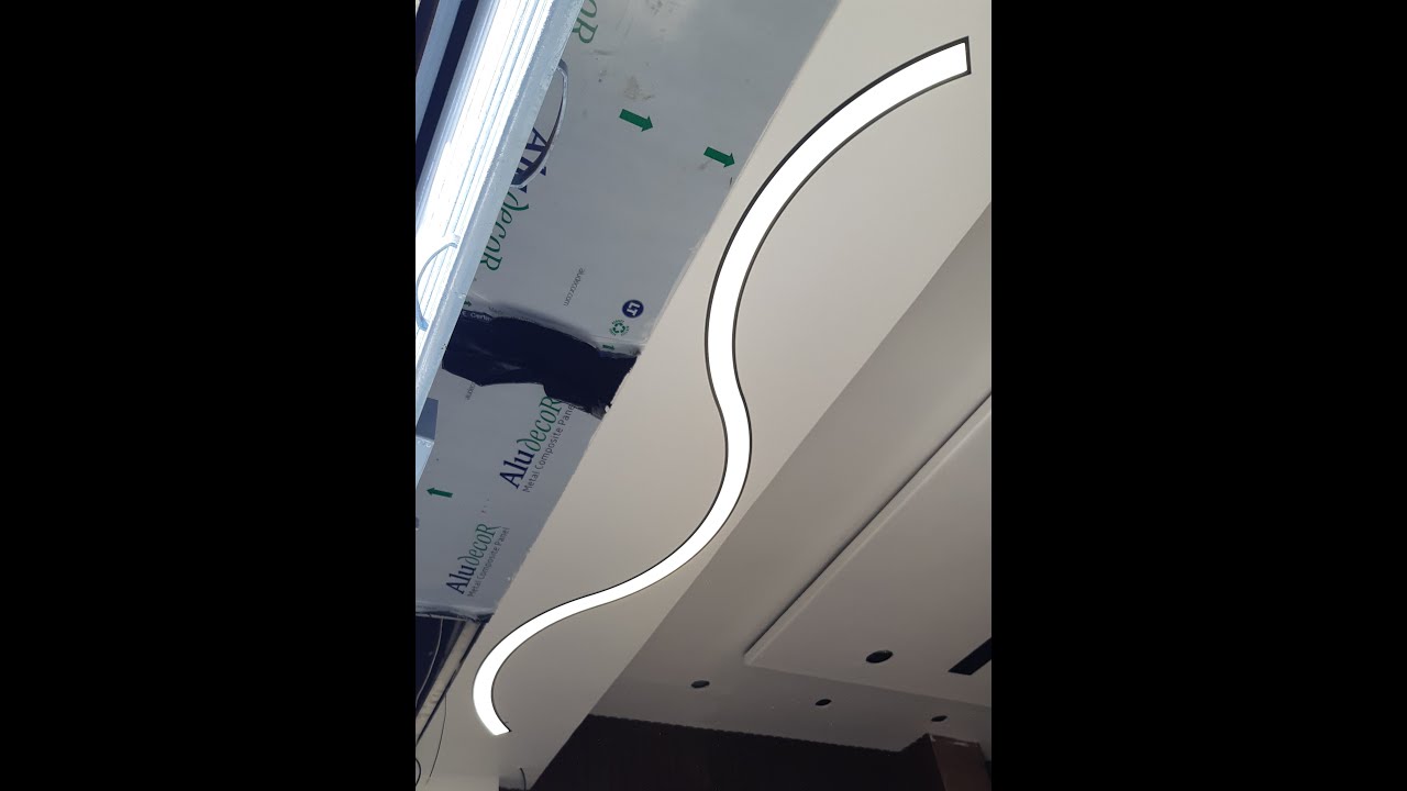 Curve profile light Installation in gypsum pop false ceiling-for Hall living dining & bedrooms Light