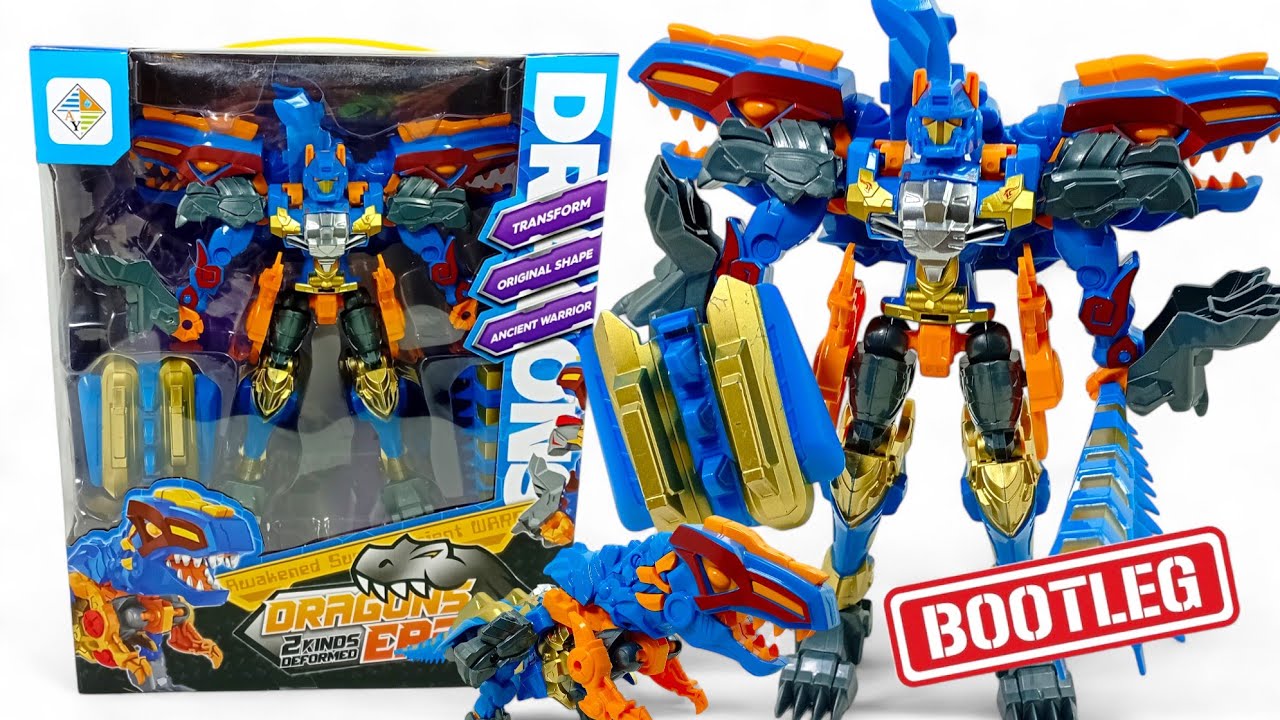 ES UN MEGAZORD! 😱🦖 Transformers Grimlock BOOTLEG AY Toys Dragons Era T-Rex Blue Unboxing! | Victron 