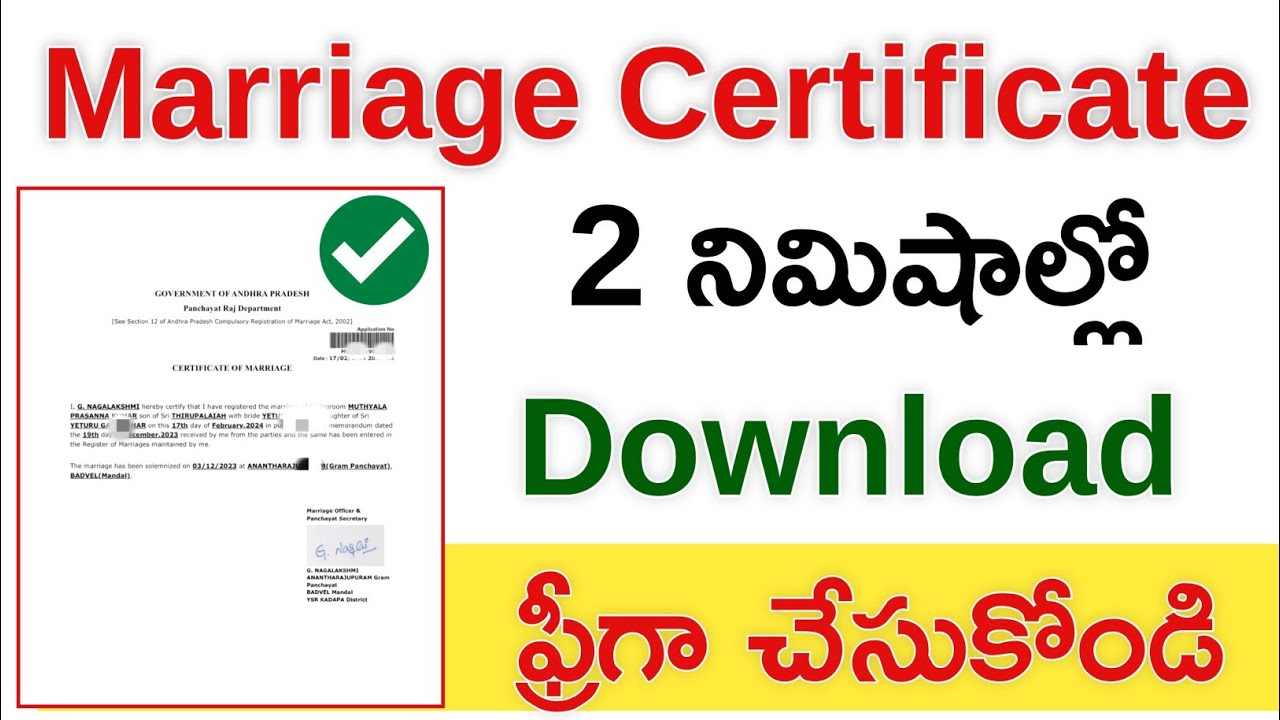 marriage certificate download online