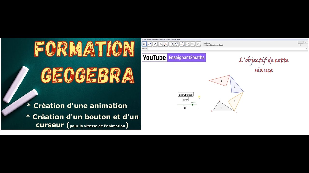 Formation GeoGebra : Création d'une animation de haute qualité.