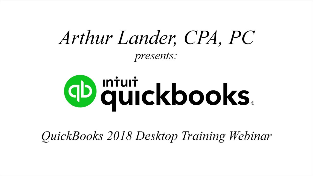 QuickBooks Desktop 2018 Training Webinar