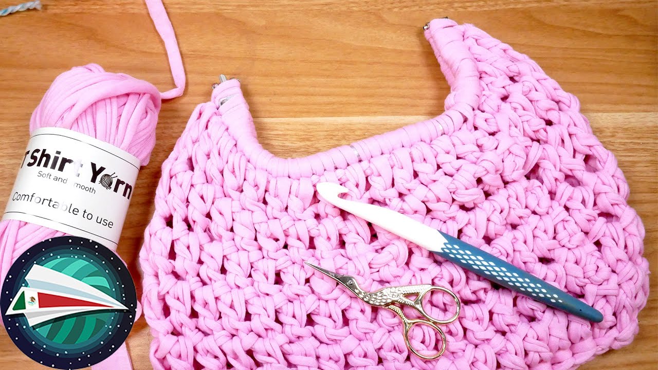 Ganchillo | Bolso de verano con hilo de camiseta | Instrucciones muy sencillas | Bolso de mano DIY