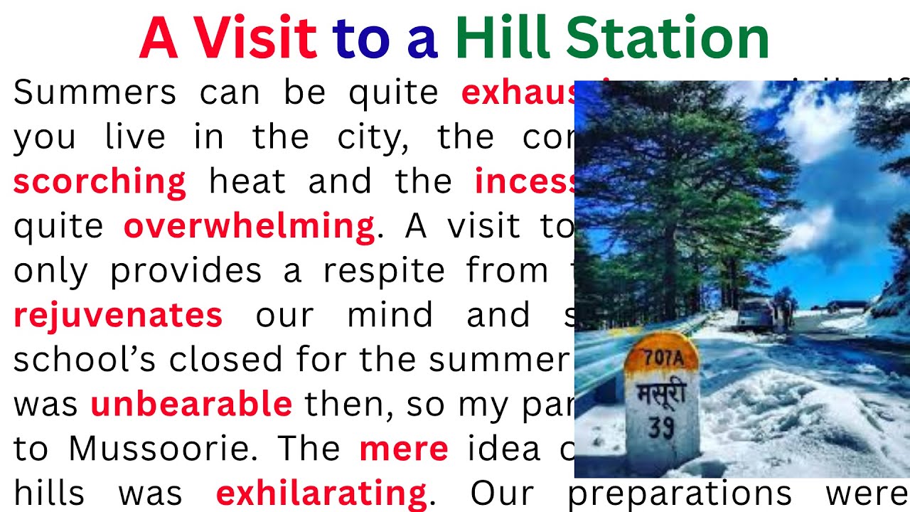 A Visit to a Hill Station | Paragraph Reading | Comprehension Passage | Passage Reading
