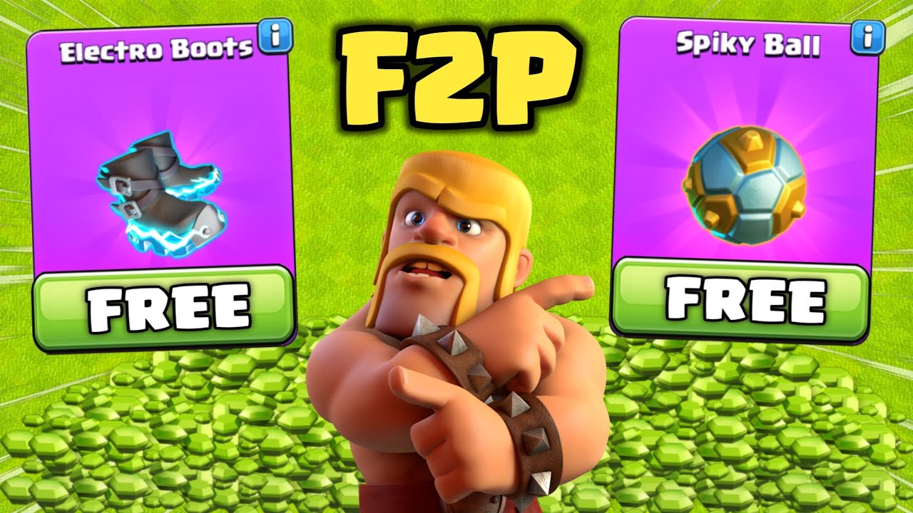 F2P 1785+ GEMS PER MONTH TO UNLOCK EPIC EQUIPMENT FAST IN CLASH OF CLANS!