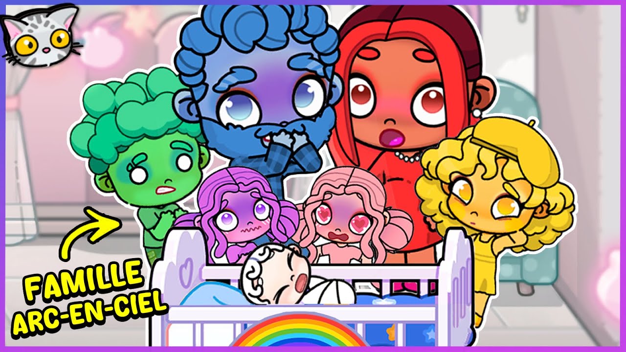 🌈👶 Le BÉBÉ de la FAMILLE ARC-EN-CIEL naît SANS COULEUR ! 😱✨  ROUTINES dans Avatar World