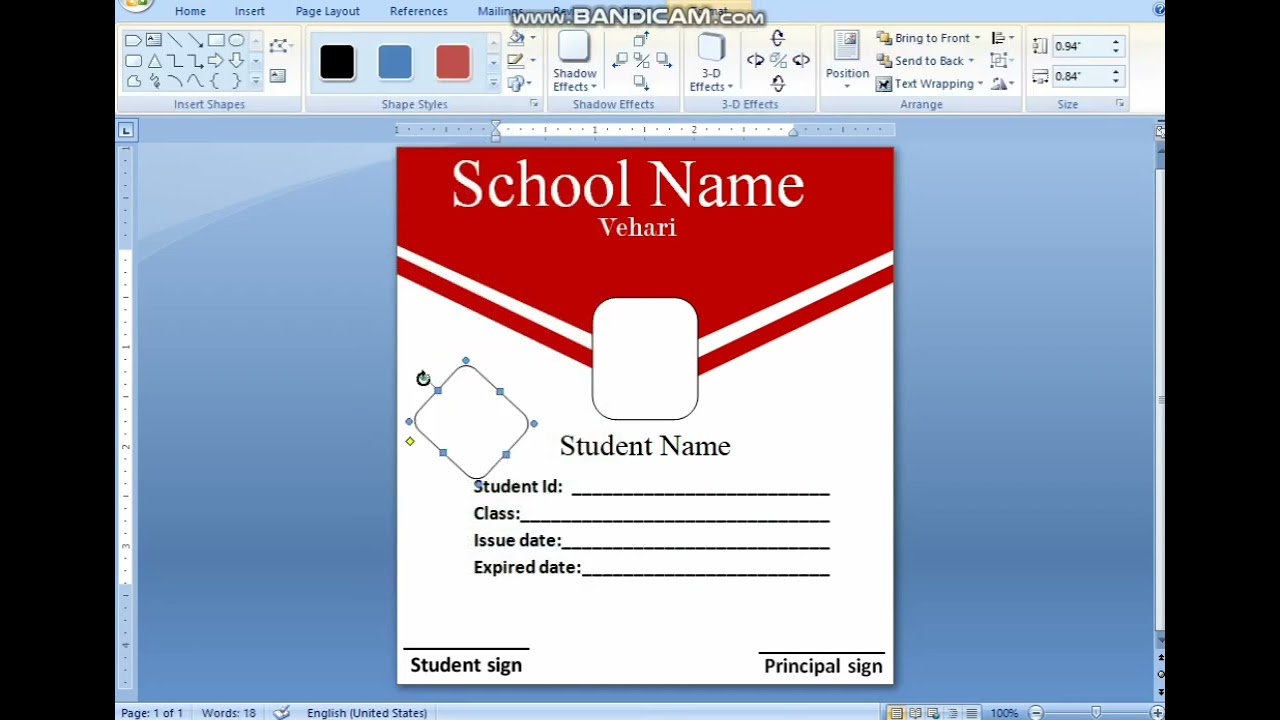 School card Kaise Banaye | School card Design in Microsoft Word | Full Process