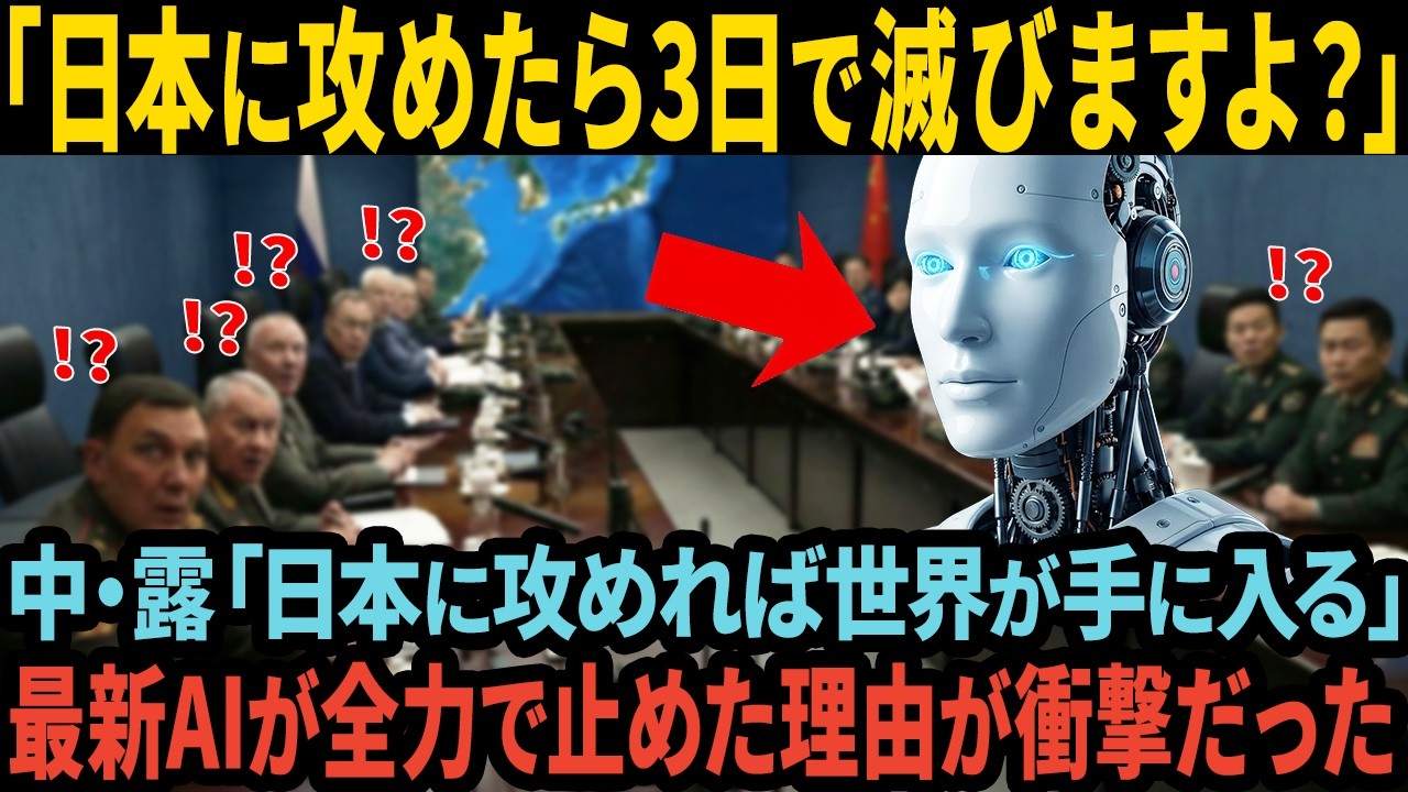 AI「日本に攻める？滅びますよ？」中・露の計画に最新AIが割って入った瞬間、会議が沈黙した理由【海外の反応】