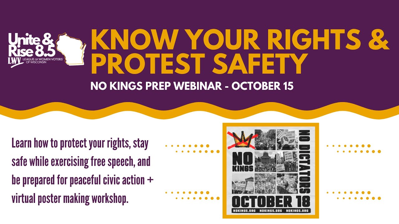 Know Your Rights Webinar and Protest Safety - No Kings Prep Webinar