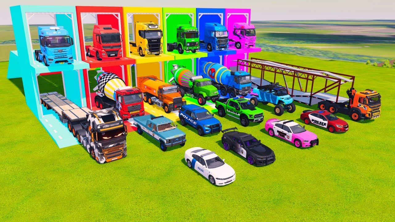 TRANSPORTING FIRE ENGINE, POLICE CARS, RESCUE TRUCK, AMBULANCE TO GARAGE – HEAVY TRANSPORT FS22