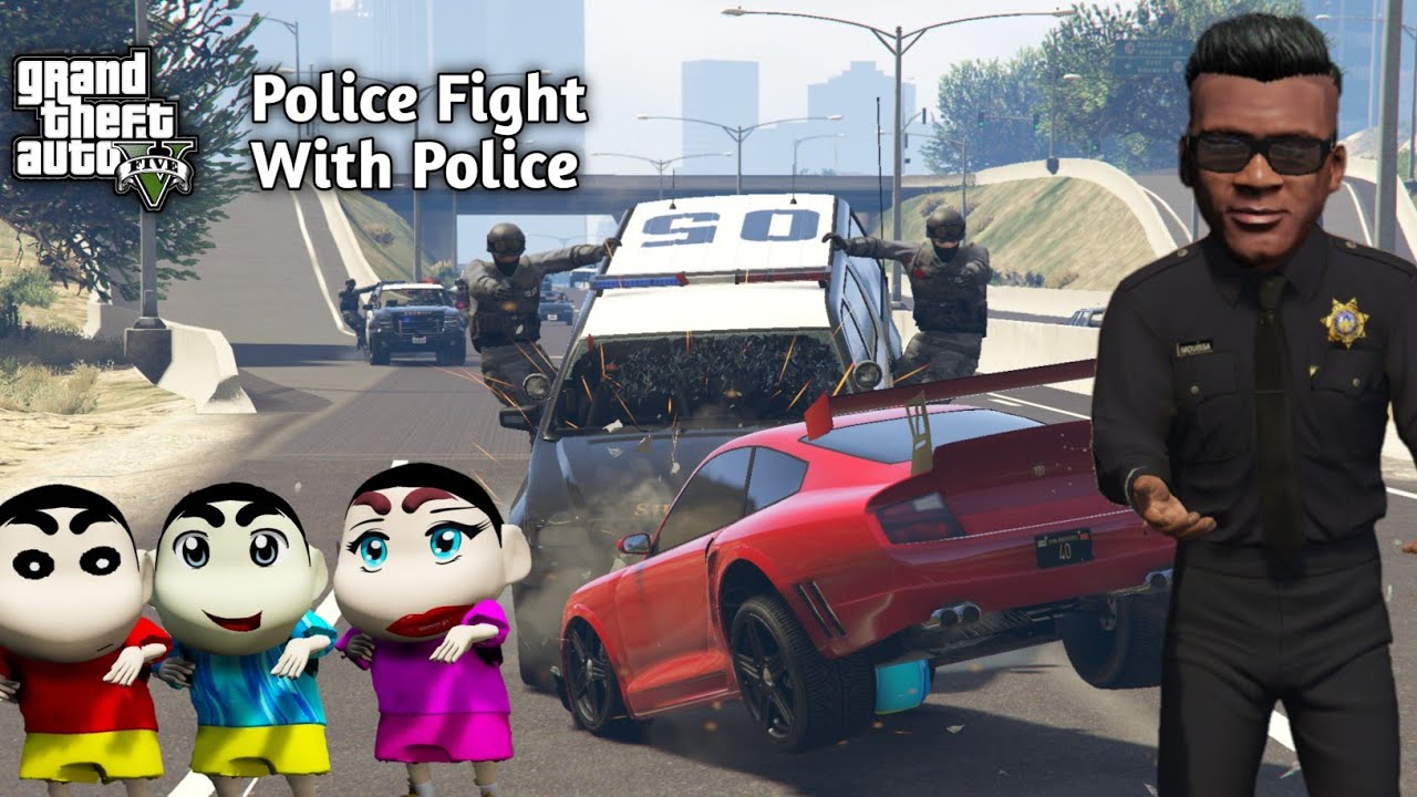 GTA 5: Police Fight With Franklin & Shinchan 😨Shinchan Fight With Police 🚨 Ps Gamester