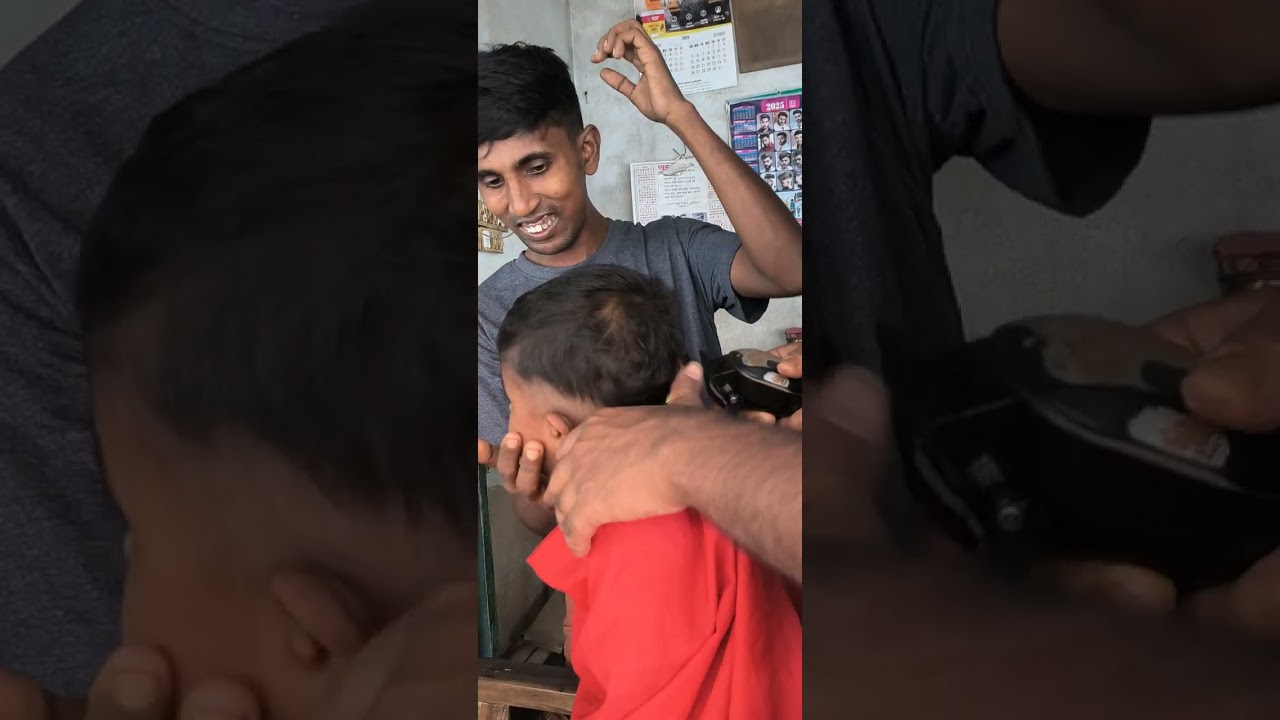 আমার গুলু সোনা চুল কাটতে গিয়েছে সেলুনে তার কাকার সাথে 