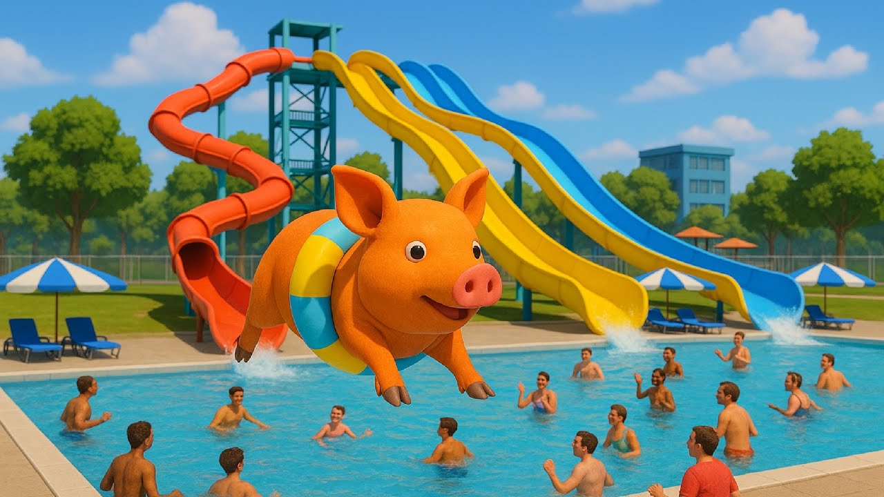 🟠 A Silly Day With an Orange Pig in a Life Ring – Water Fun, Goofy Physics & Happy Chaos! (4K)