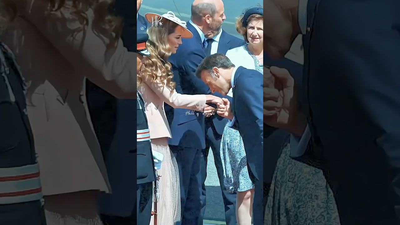 ⚜️ President Macron's Charming Hand-Kiss for Princess Catherine! 🇫🇷