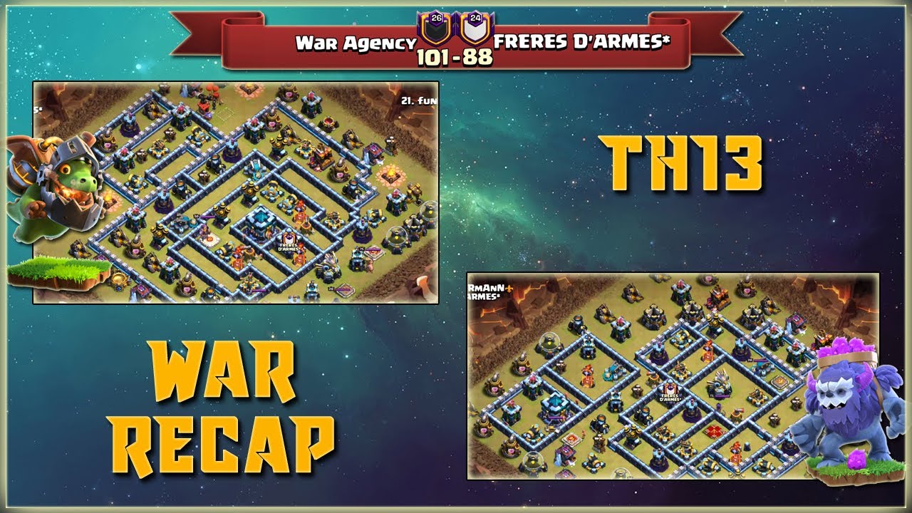WAR AGENCY vs. FRERES D'ARMES* (Tag: #9LYPRQUQ) | TH13 War Recap #90 | COC 2020 |