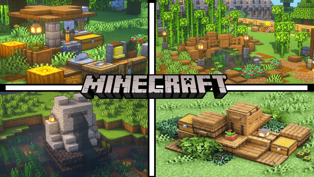 MINECRAFT🌑 | Decoraciones Exteriores BASES y Aldeas❤️‍🔥