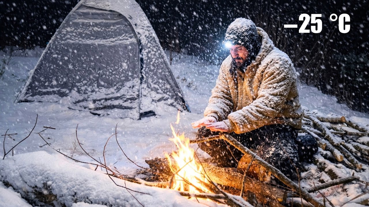 Surviving &minus;25&deg;C Winter Camping in Canada ❄️🔥 | I Nearly Froze!