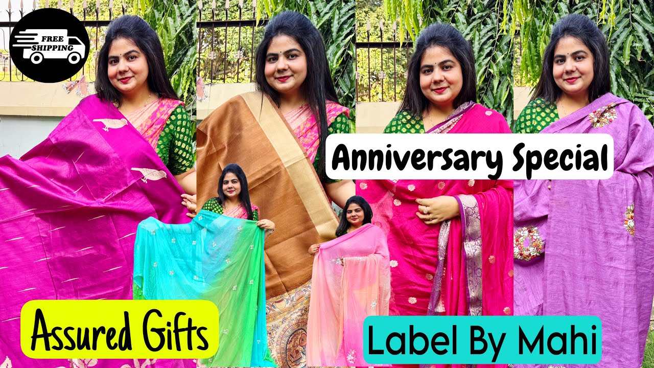 Stunning Sarees in Cotton Linen, Tissue Chanderi, Chiffon, Crape, Modal Silk, Kota, Tusser & Organza