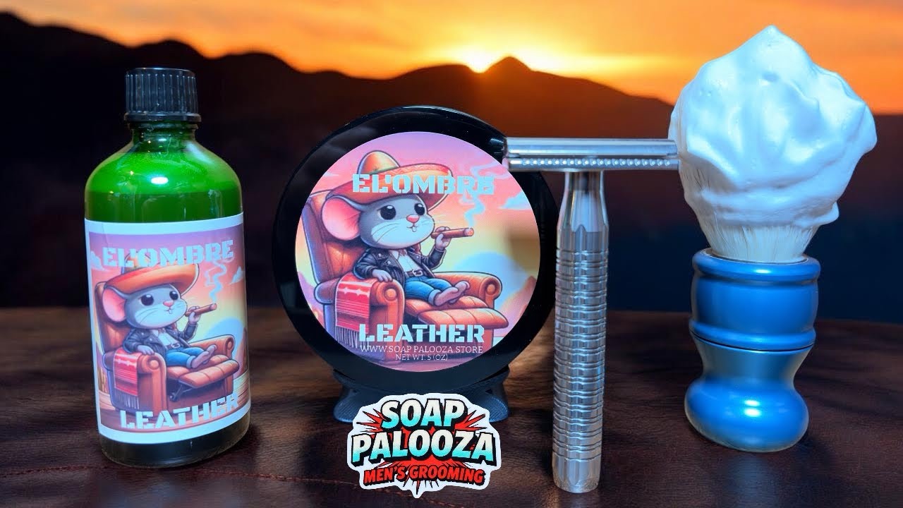 Soap Palooza El Ombr&eacute; Leather Shaving with the Goodfellas smile Lybra Aggressive Plate Shave
