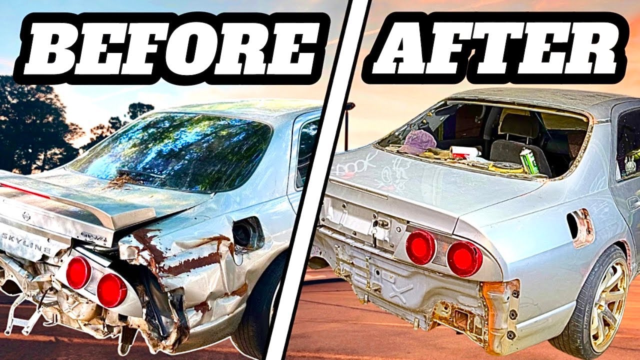 Saving my Totaled R33 Skyline..Quarter Panel Swap Pt.2