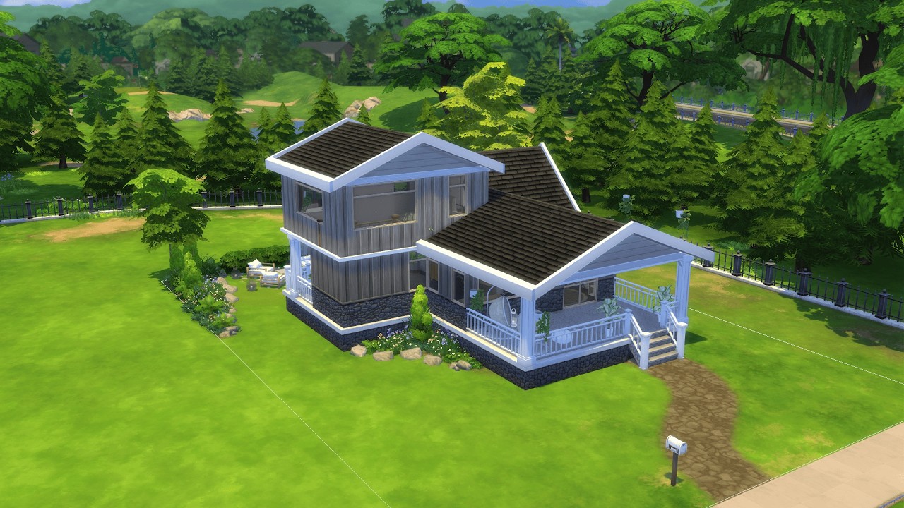 Mały dom z modami | TheSims 4 |  [#2] same house noCCvsCC | speedbuild | Tiny house CC