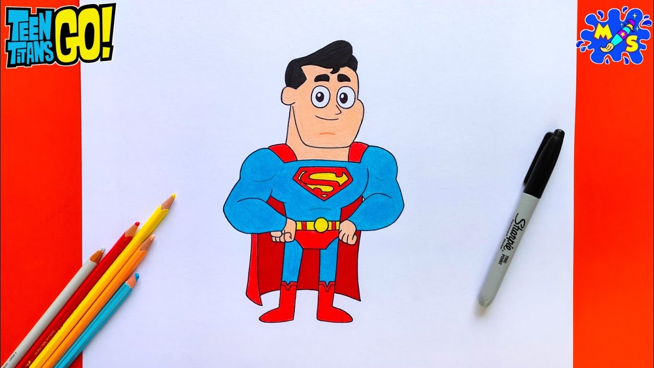 Teen Titans Go Drawing || How to Draw Superman Easy || Teen Titans Go!