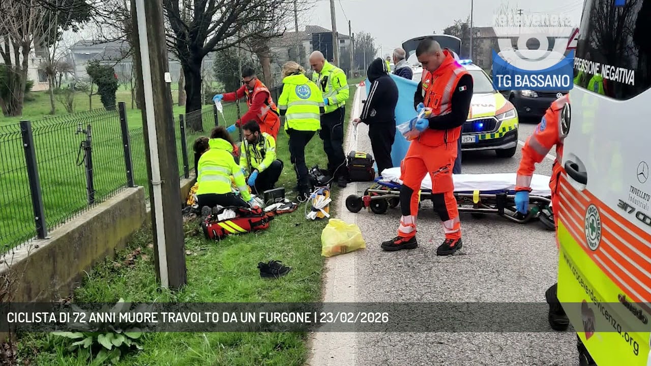 CICLISTA DI 72 ANNI MUORE TRAVOLTO DA UN FURGONE | 23/02/2026