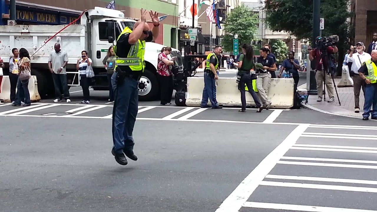 Moonwalking Traffic Cop @ Charlotte DNC