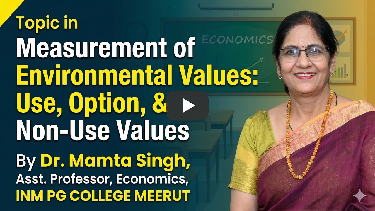 Lecture on Measurement of Environmental Values : Use Values, Option Values and Non-Use Values