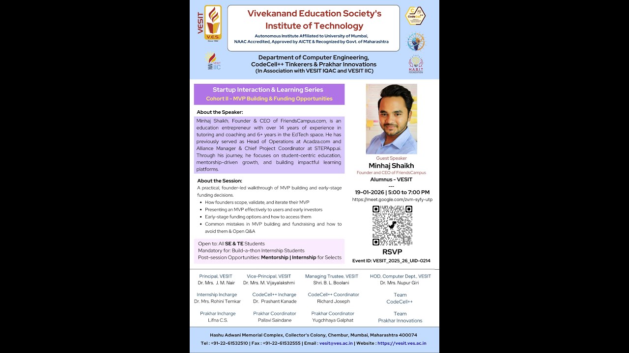 Startup Interaction & Learning Series – Cohort II | MVP Building & Funding Opportunities | 19-01-26