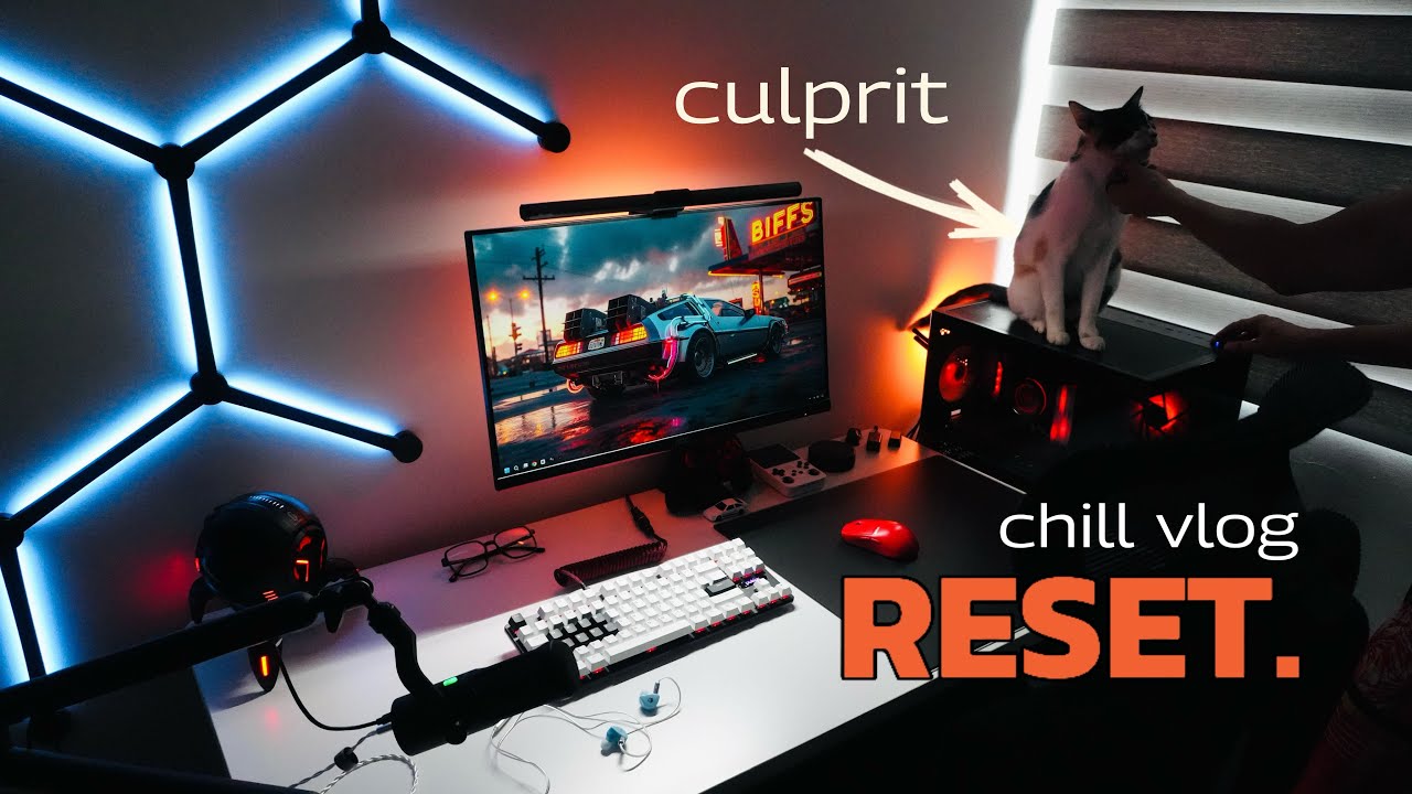 Gaming Vlog 🎮 Reset Day with Coffee ☕️ & Cleaning my Setup 🖥️