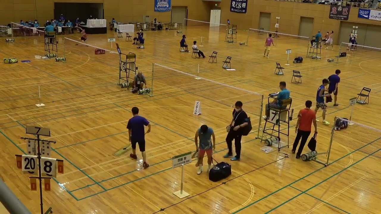 2021年IH バドミントン 男子シングルス4回戦 齋藤駿 富岡・ふたば未来(福島) vs 門脇令 開志国際(新潟)