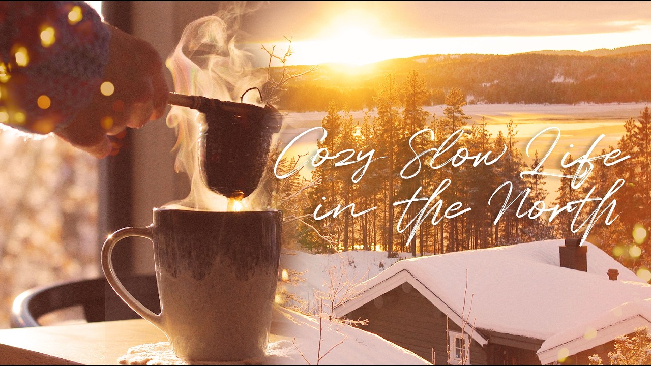 A Quiet Scandinavian Winter at the Forest Cabin  - Cozy Baking, Nature Walk, Painting – Slow Living