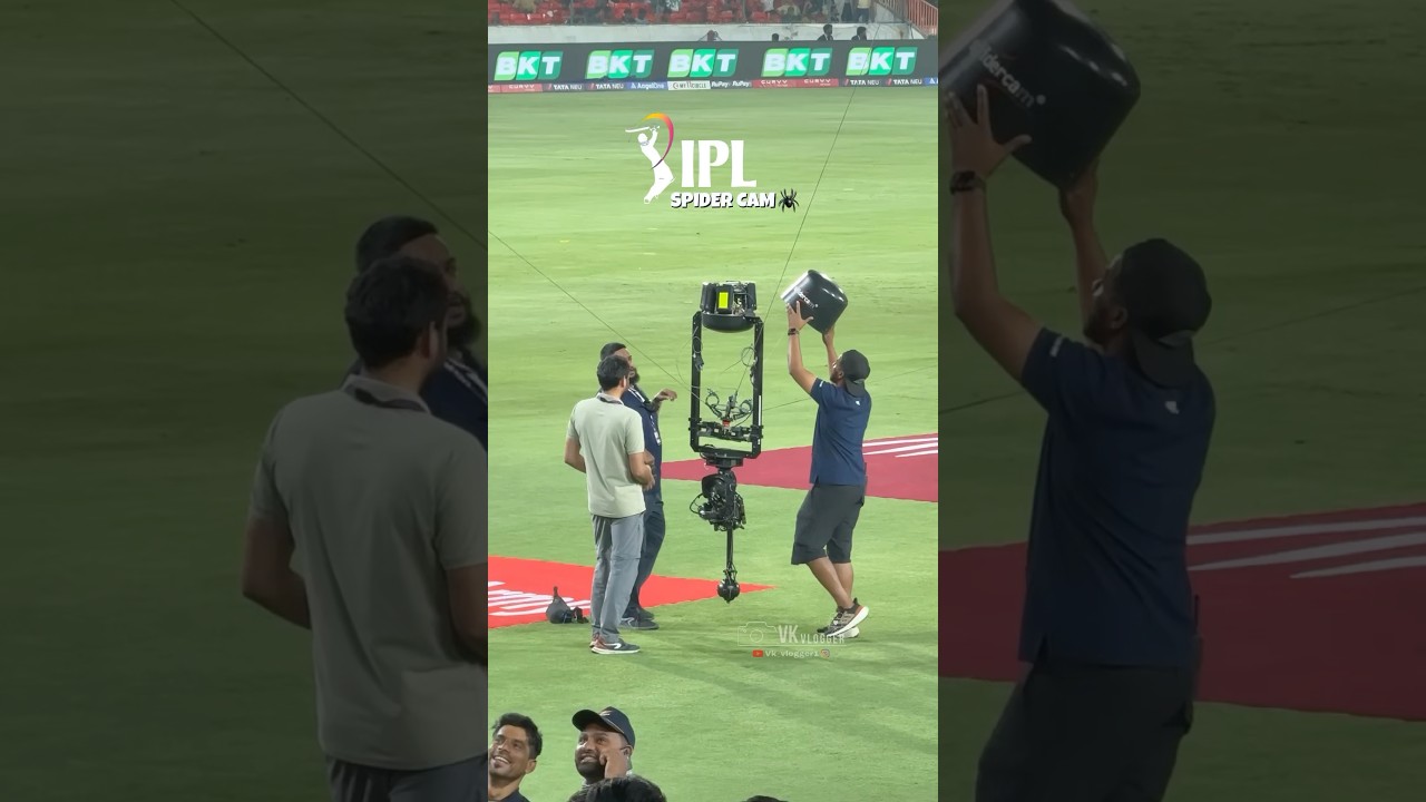 Spider Cam setup in IPL #spidercam #hyderabad #ipl2025 #ipl #uppal #uppalstadium #camera #setup