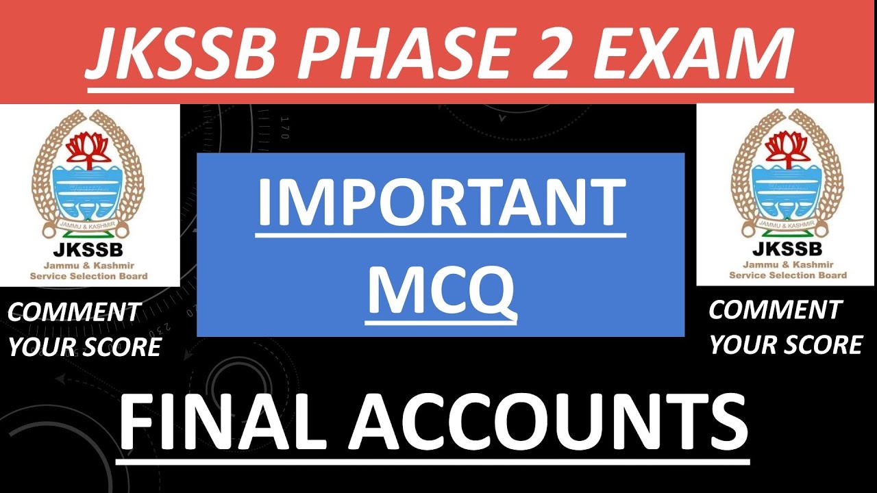Mcq on FINAL ACCOUNTS || JKSSB FINANCE ACCOUNT ASSISTANT || ACCOUNTANCY