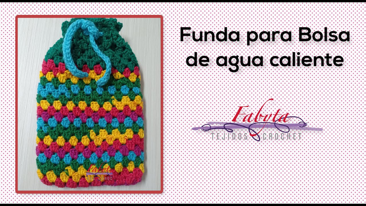 Funda para bolsa de agua caliente en crochet o ganchillo