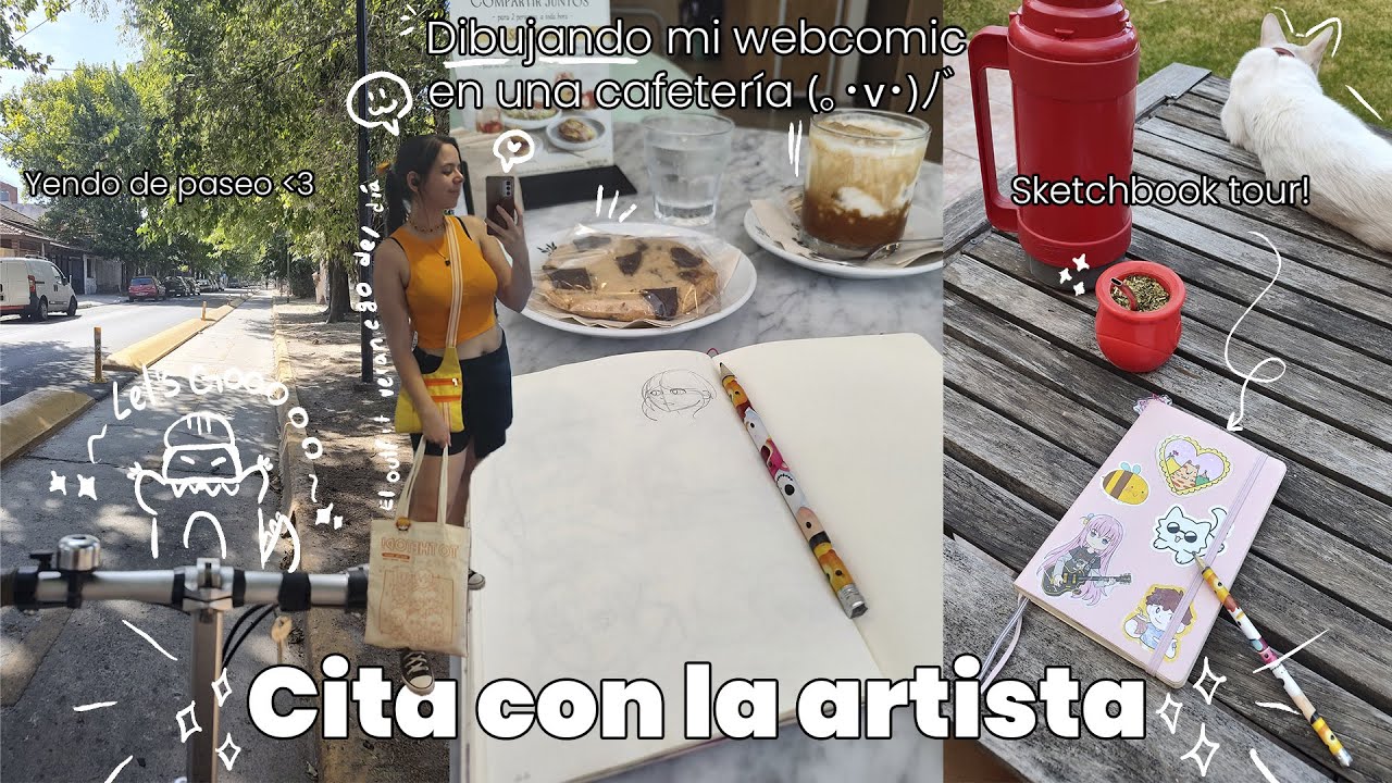 ¡Cita con la artista! Dibujando en una cafetería + sketchbook tour ☆*: .｡. o(≧▽≦)o .｡.:*☆