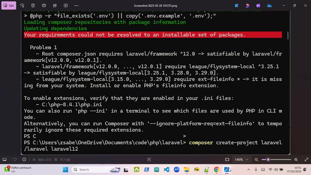 Menambahkan PHP extension yang dibutuhkan untuk framework Laravel agar tidak error pada Windows 11