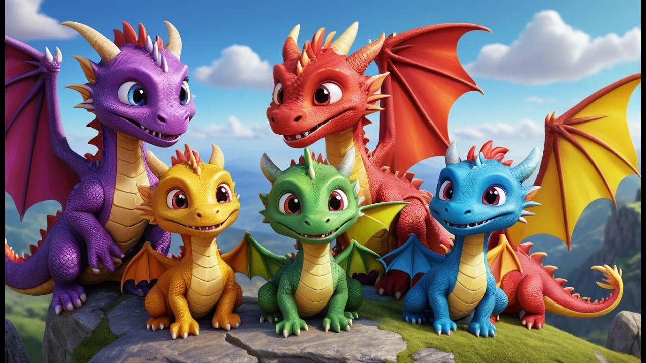 Five Little Dragons Flap Flap Flap | Magical Flying Song & Nursery Rhymes
