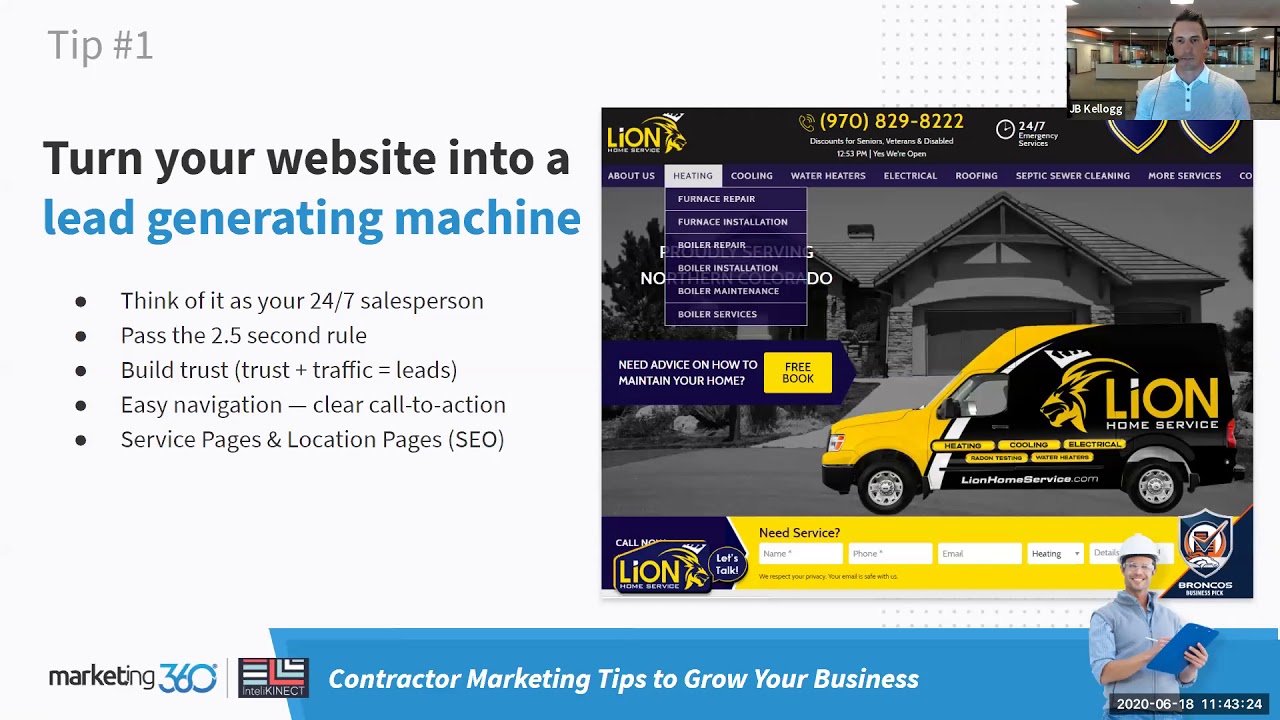 Top 10 Marketing Tips For Contractors | Webinar | InteliKINECT & Marketing 360