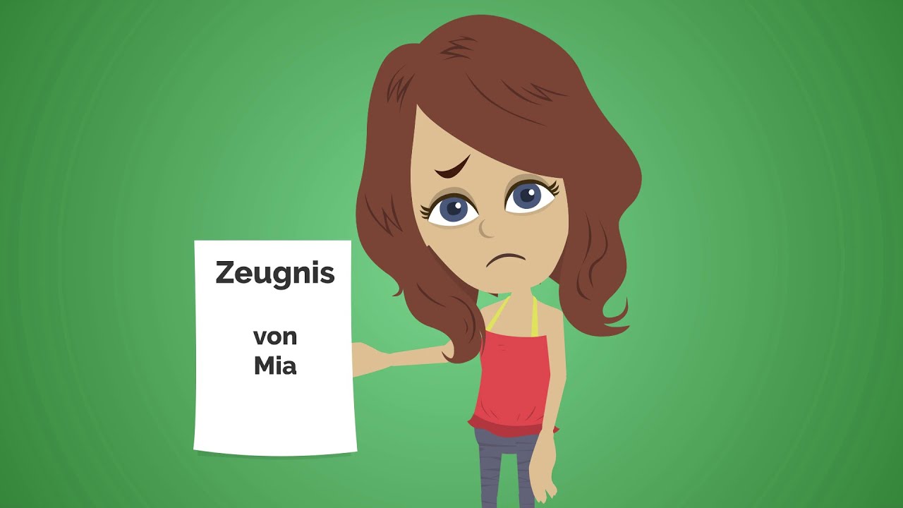 Mia bekommt ihr Zeugnis