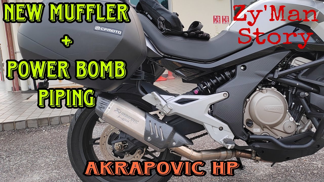 New Akrapovic HP Muffler & Power Bomb Piping install at CFMOTO 650mt.